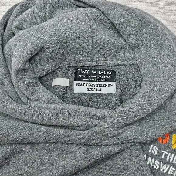 Tiny Whales kids unisex Love is the Answer hoodie Size 12/14 - Picture 2 of 4